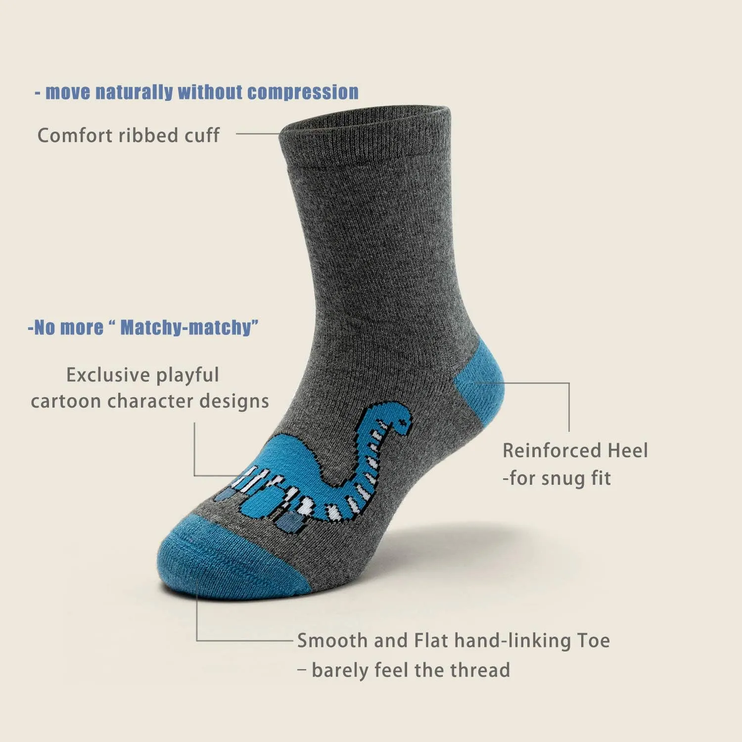HowJoJo Boys Wool Socks Kids Winter Warm Socks Thermal Crew Socks 6 Pack