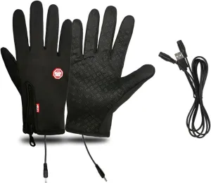 Hygosport Rechargeable Heated Electric Touchscreen Gloves, Ultimate Winter Gloves, USB Waterproof Thermal Gloves (Black, M)