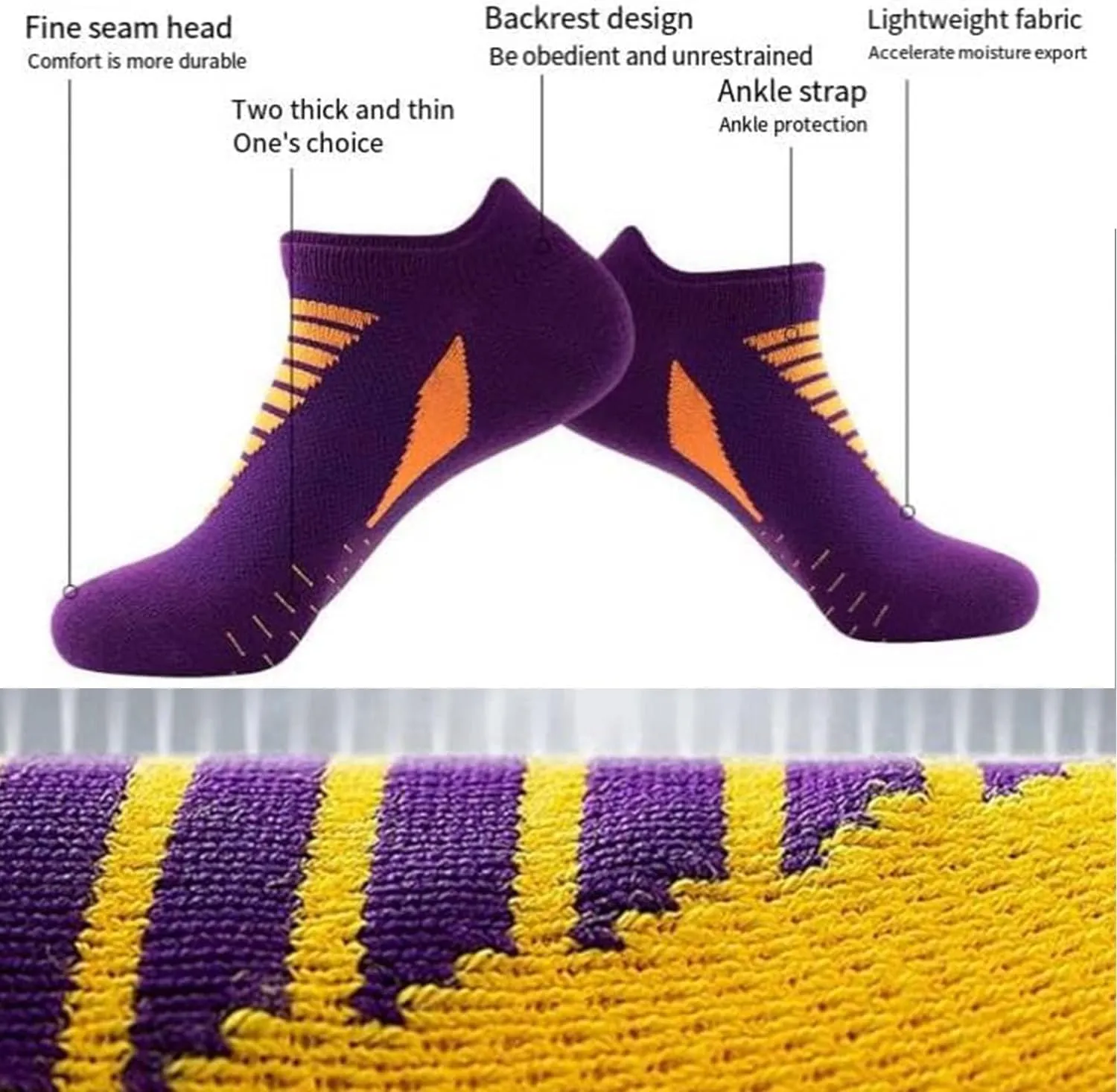 Hywell Men's Thick Padded Athletic Ankle Socks,Hywellstore Ankle Socks,Wicking Cushioned,Sport Breathable