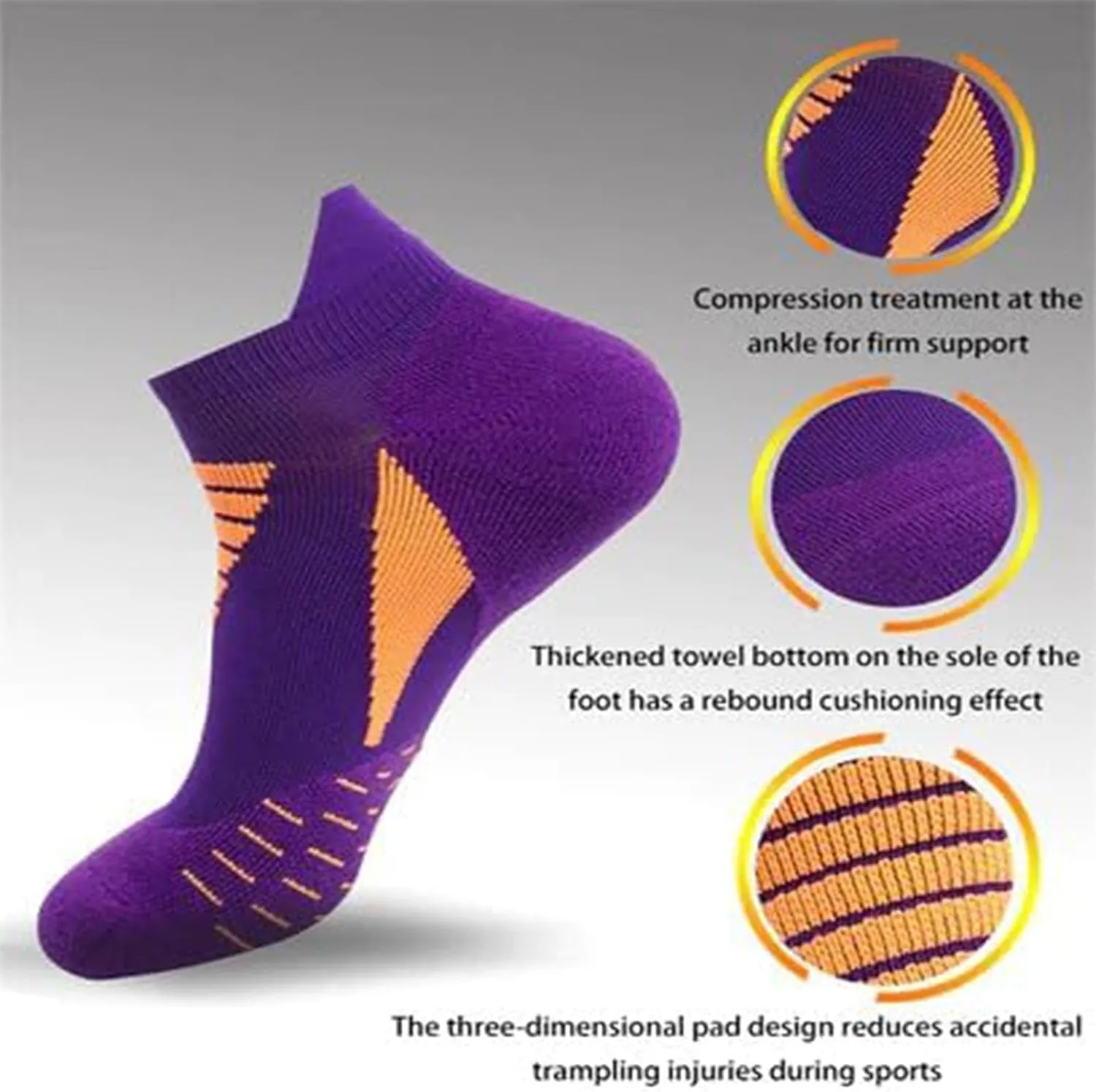 Hywell Men's Thick Padded Athletic Ankle Socks,Hywellstore Ankle Socks,Wicking Cushioned,Sport Breathable