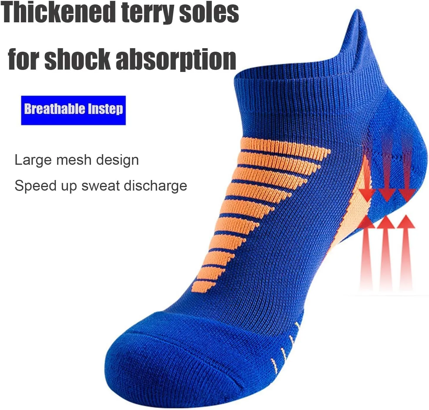 Hywell Men's Thick Padded Athletic Ankle Socks,Hywellstore Ankle Socks,Wicking Cushioned,Sport Breathable