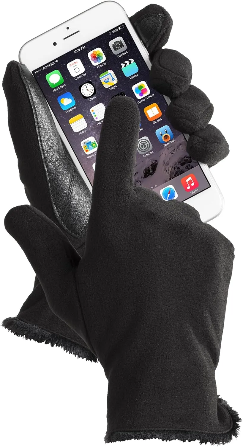 isotoner Women’s Classic Stretch Fleece Touchscreen Cold Weather Gloves with Warm