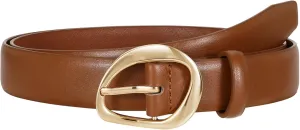 JASGOOD Leather Belts for Women Casual Fashion Waist Belt with Gold Buckle Ladies for Jeans Pants Dresses