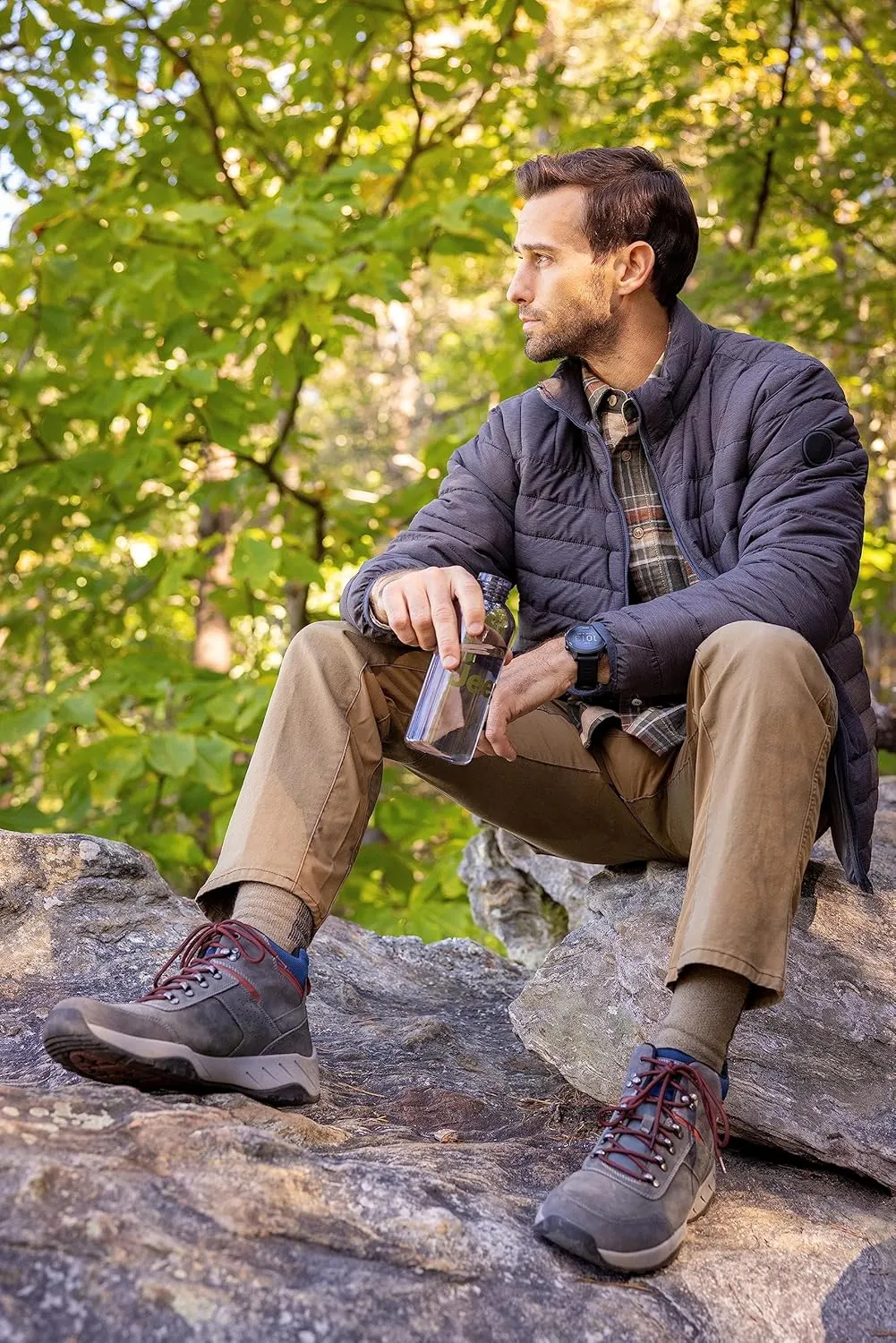 Jeep Men's Rugged Wool Blend Crew Socks-1 Pair Pack-Heavyweight Cushioned Comfort and Blister Prevention