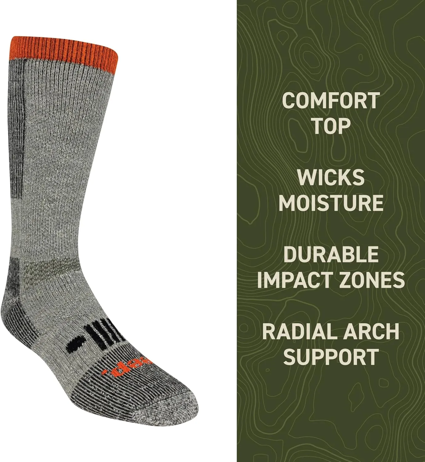 Jeep Men's Rugged Wool Blend Crew Socks-1 Pair Pack-Heavyweight Cushioned Comfort and Blister Prevention