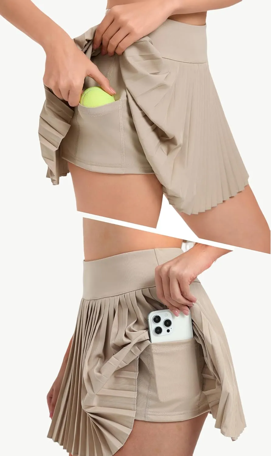 Jhsnjnr Womens Pleated Tennis Skirt Skorts Summer Golf Skirts with Shorts Pockets Workout Pleated Athletic Skort
