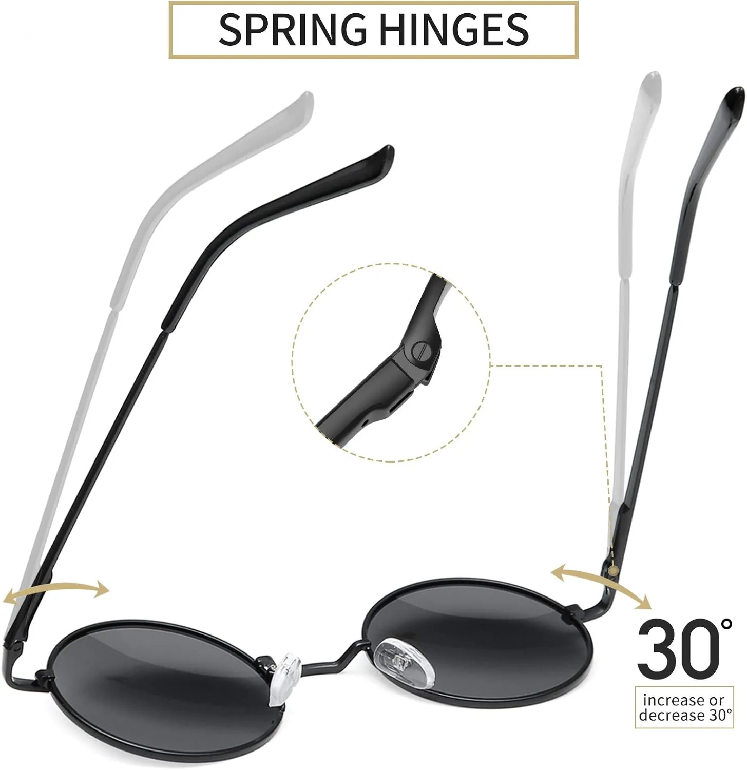Joopin Hippie Round Sunglasses for Women Men Small Circle Sun Glasses Polarized UV400 Protection