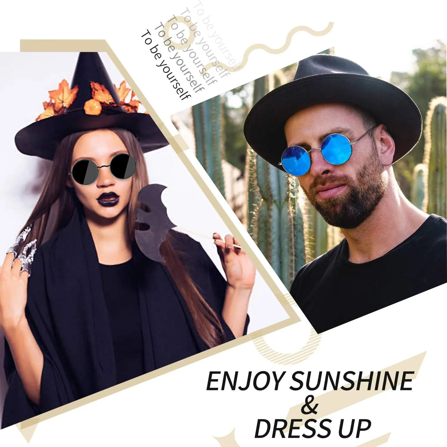 Joopin Hippie Round Sunglasses for Women Men Small Circle Sun Glasses Polarized UV400 Protection