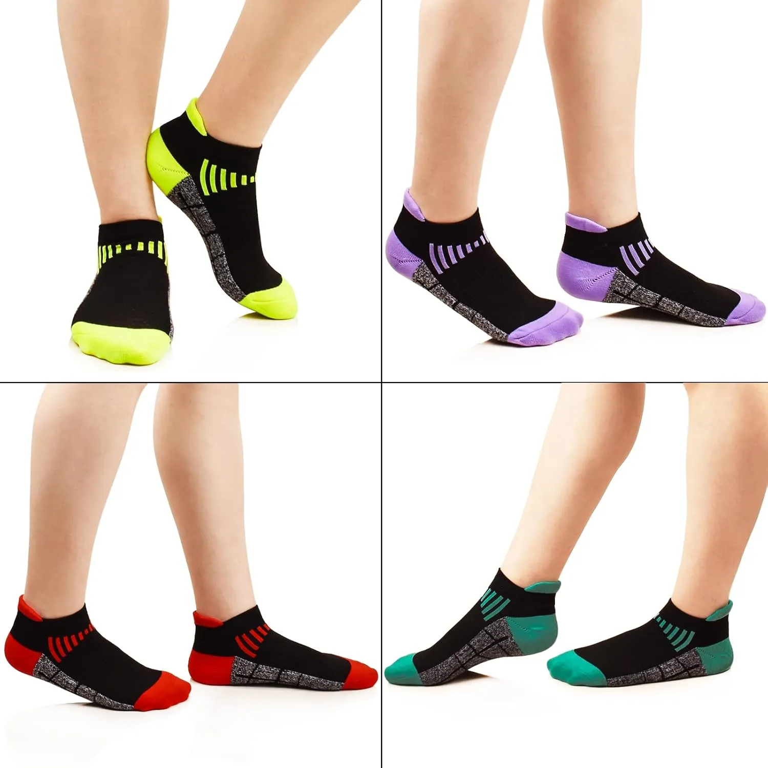 J.WMEET Womens Ankle Socks Athletic Running No Show Cushioned Sport Socks for Women 6 Pairs
