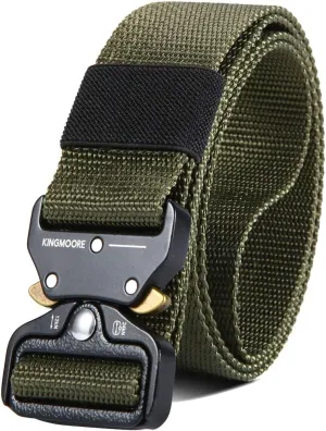 KingMoore Men's Tactical Belt Heavy Duty Webbing Belt Adjustable Military Style Nylon Belts