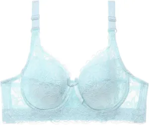 Lace Push Up Bras for Women V Neck Sexy T-Shirt Brassiere with Support Uplift Bra No Underwire Add Cup Size