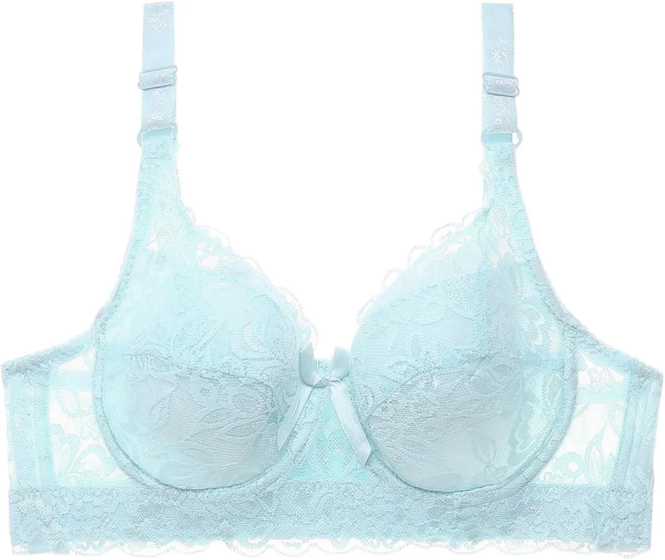 Lace Push Up Bras for Women V Neck Sexy T-Shirt Brassiere with Support Uplift Bra No Underwire Add Cup Size