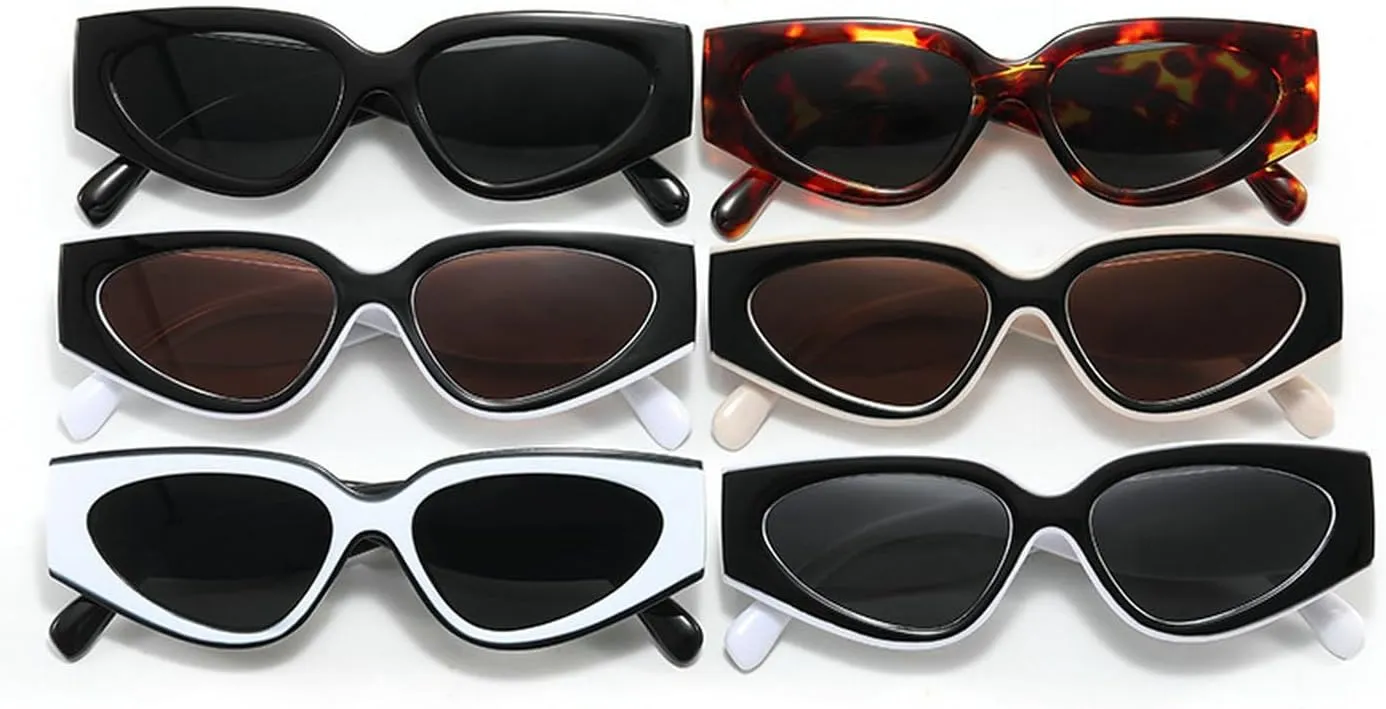 laureles Fashion Leopard Grey Sun Glasses Men Vintage Cat Eye Y2K Sunglasses Women Wide Leg Shades UV400