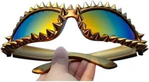 laureles Fashion Tassel Rhinestone Cat Eye Sunglasses Women Vintage Driving Punk Rivet Y2K Sun Glasses Men