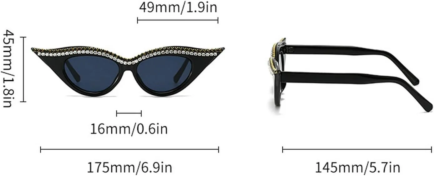 laureles Rhinestones Cat Eye Sunglasses Women Bling Vintage Small Frame Ladies Gradient Sun Glasses Men