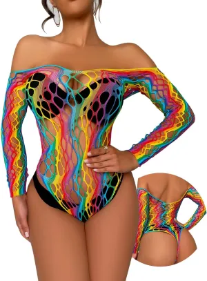 Lingerie for Women Sexy Bodysuit Fishnet Sparkle Rhinestone Teddy One Piece Babydoll Stripper Outfits Exotic