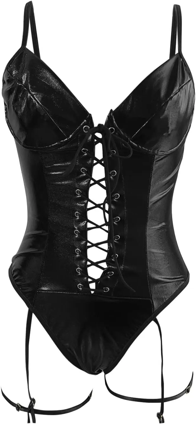 Lingerie for Women Sexy Slutty Lace Tight Fishnet Bodystocking Attached Stockings Body Suits Tops Lace