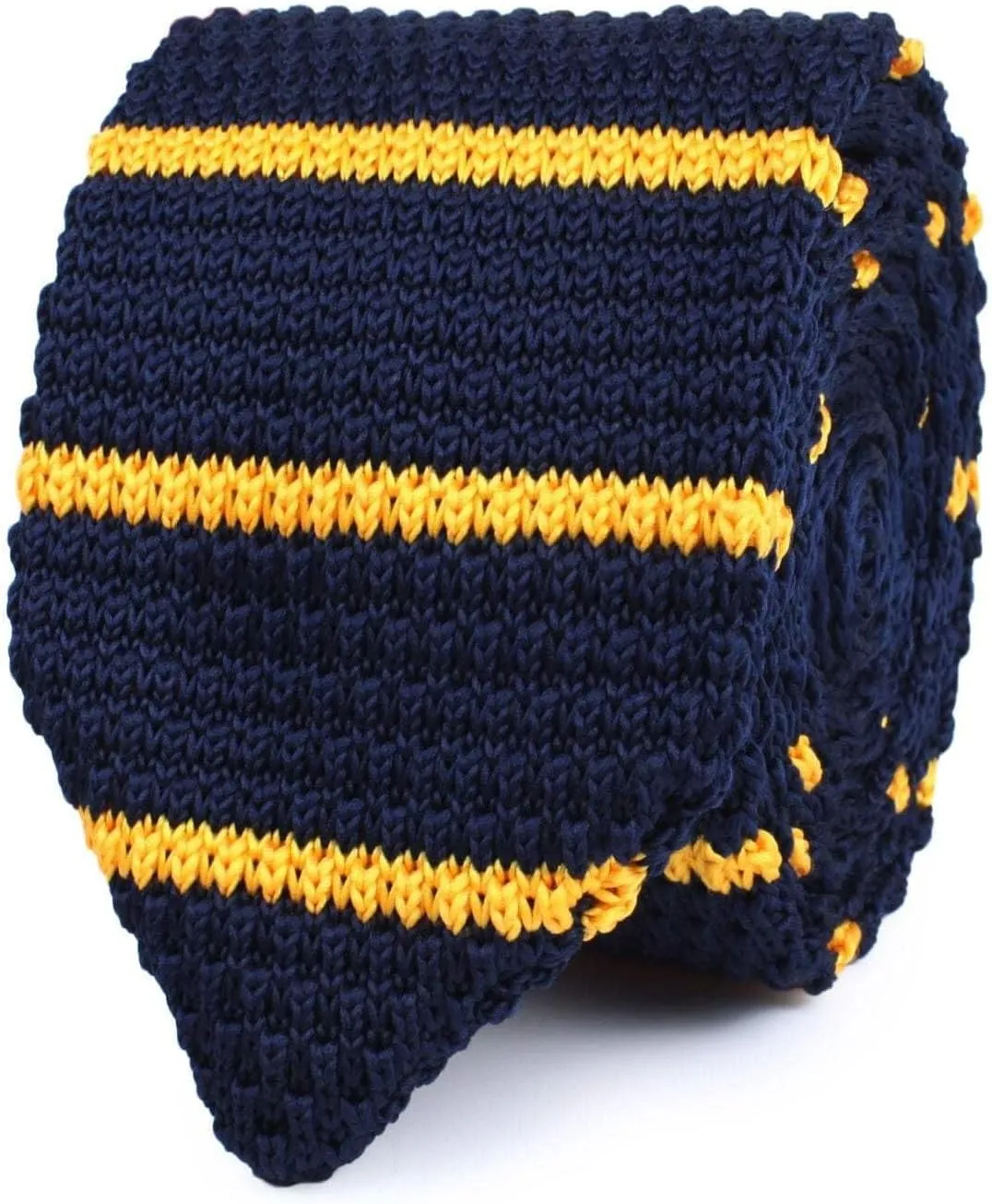 Luxor Navy and Yellow Knitted Tie - Mens Wedding Tie - Formal and Casual Occasions