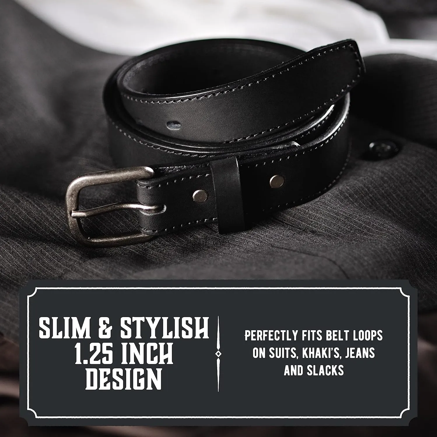 Main Street Forge The Executive Leather Belt | Made in USA | Men's Dress Belt | 1 1/4 Inch Belt