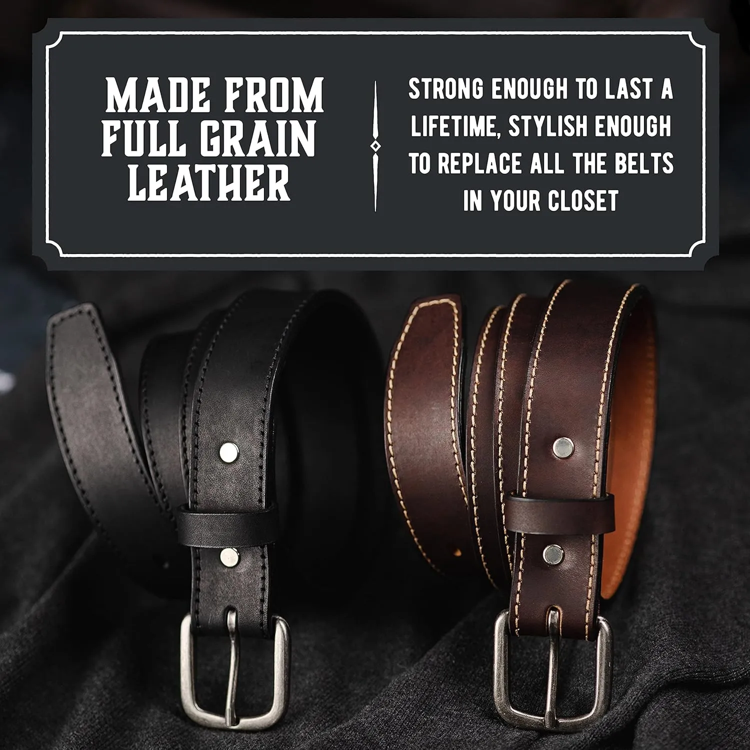Main Street Forge The Executive Leather Belt | Made in USA | Men's Dress Belt | 1 1/4 Inch Belt