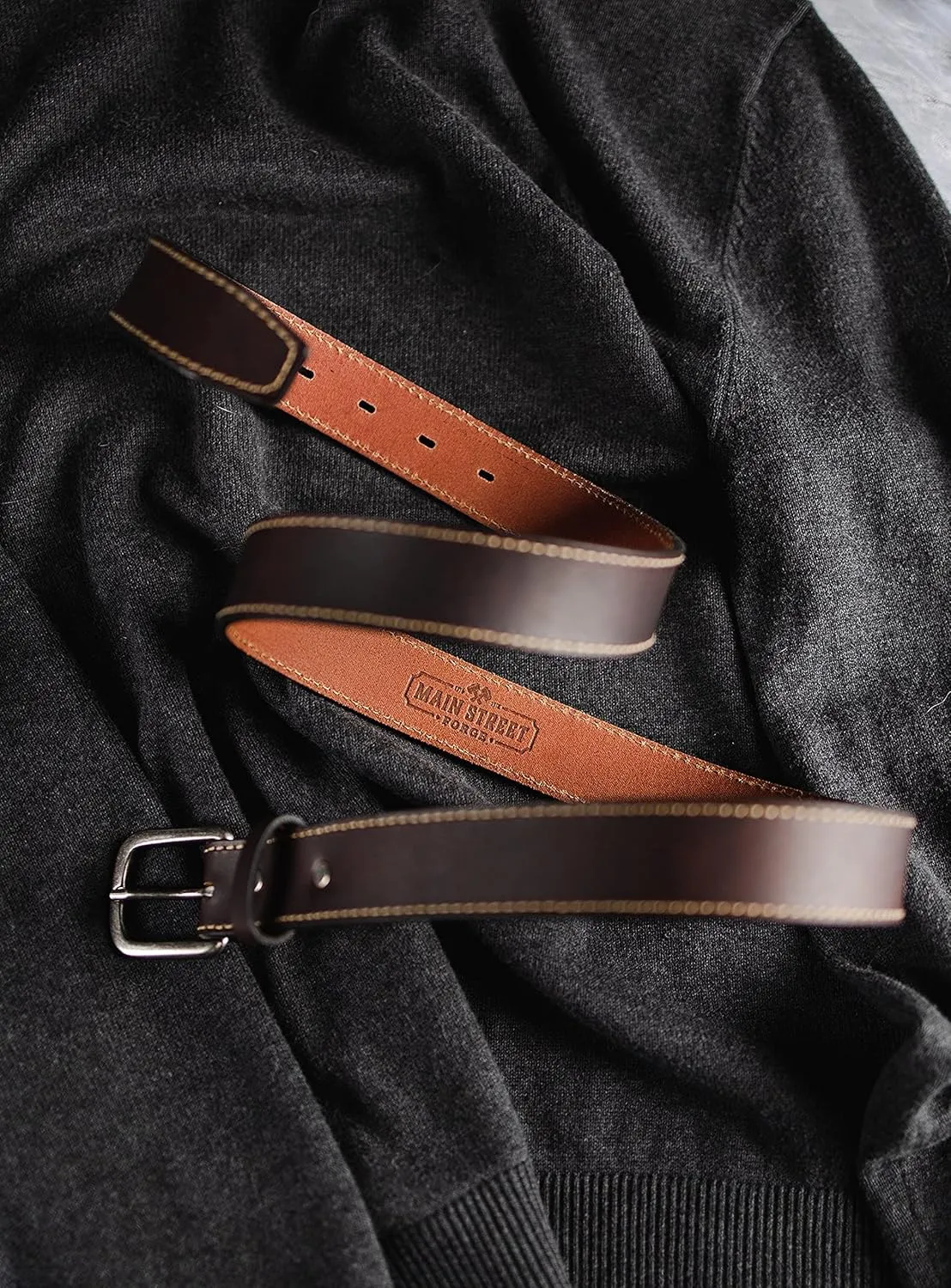 Main Street Forge The Executive Leather Belt | Made in USA | Men's Dress Belt | 1 1/4 Inch Belt