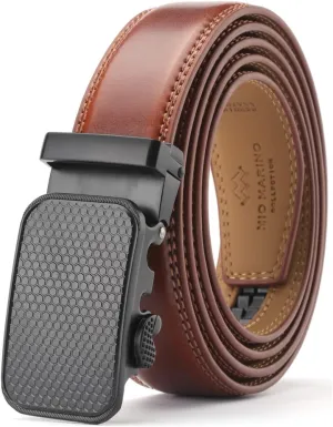 Marino Mens Genuine Leather Ratchet Dress Belt With Automatic Buckle, Enclosed in an Elegant Gift Box