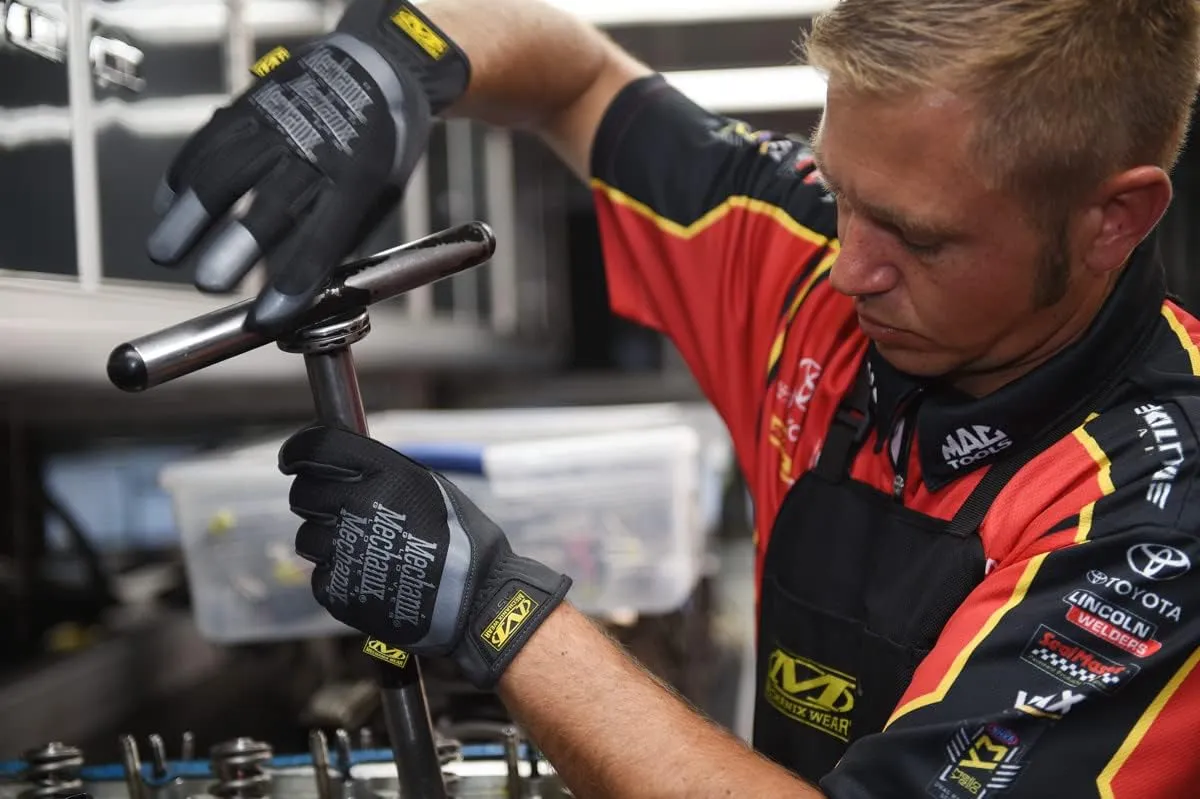 Mechanix Wear FastFit Work Gloves, 2 Pack - Black Gloves with Elastic Cuff for Secure Fit, Performance Gloves for Multi-purpose Use, Touchscreen Capable (Large, Black)