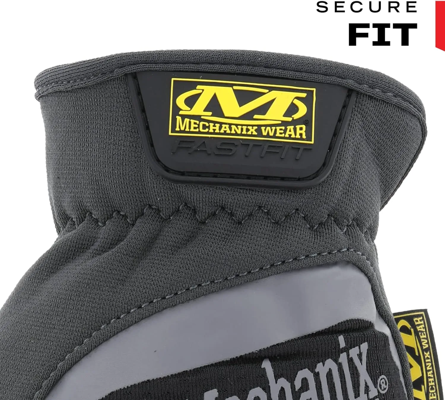 Mechanix Wear FastFit Work Gloves, 2 Pack - Black Gloves with Elastic Cuff for Secure Fit, Performance Gloves for Multi-purpose Use, Touchscreen Capable (Large, Black)