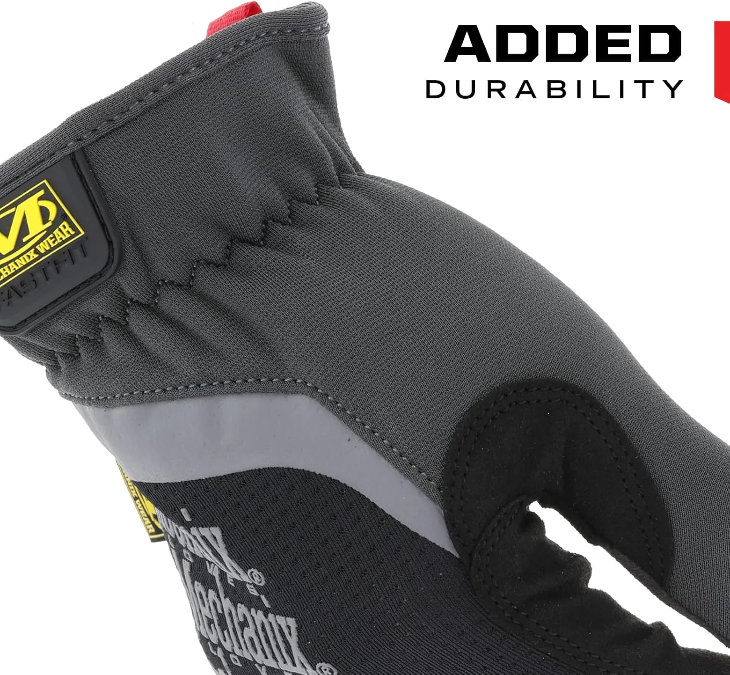 Mechanix Wear FastFit Work Gloves, 2 Pack - Black Gloves with Elastic Cuff for Secure Fit, Performance Gloves for Multi-purpose Use, Touchscreen Capable (Large, Black)