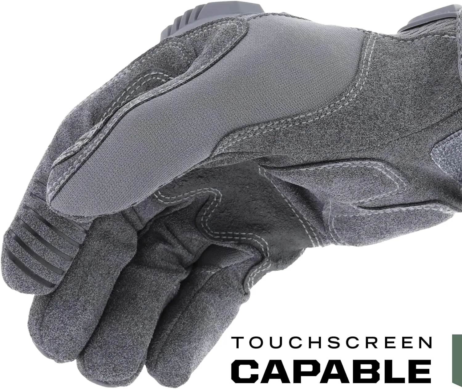 Mechanix Wear: M-Pact Tactical Gloves with Secure Fit, Touchscreen Capable Safety Gloves for Men, Work Gloves with Impact Protection and Vibration Absorption (Grey, Medium)