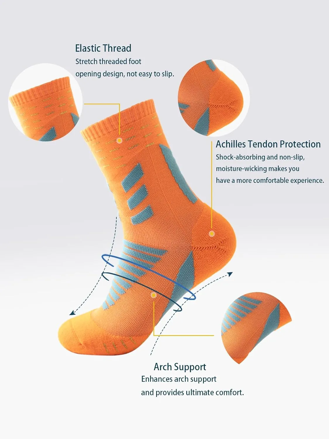 Men Running Socks Hywellstore Thick Padded Athletic Ankle Socks No Show Running Socks Low Cut Breathable Socks