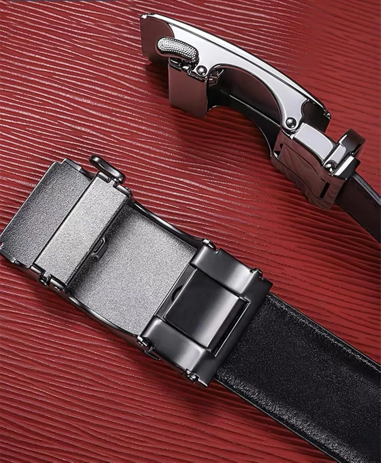 Men's Belt,Ratchet Dress Belt with Automatic Buckle Brown/Black-Trim to Fit-35mm wide