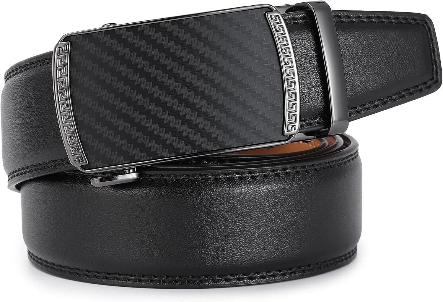 Men's Belt,Ratchet Dress Belt with Automatic Buckle Brown/Black-Trim to Fit-35mm wide