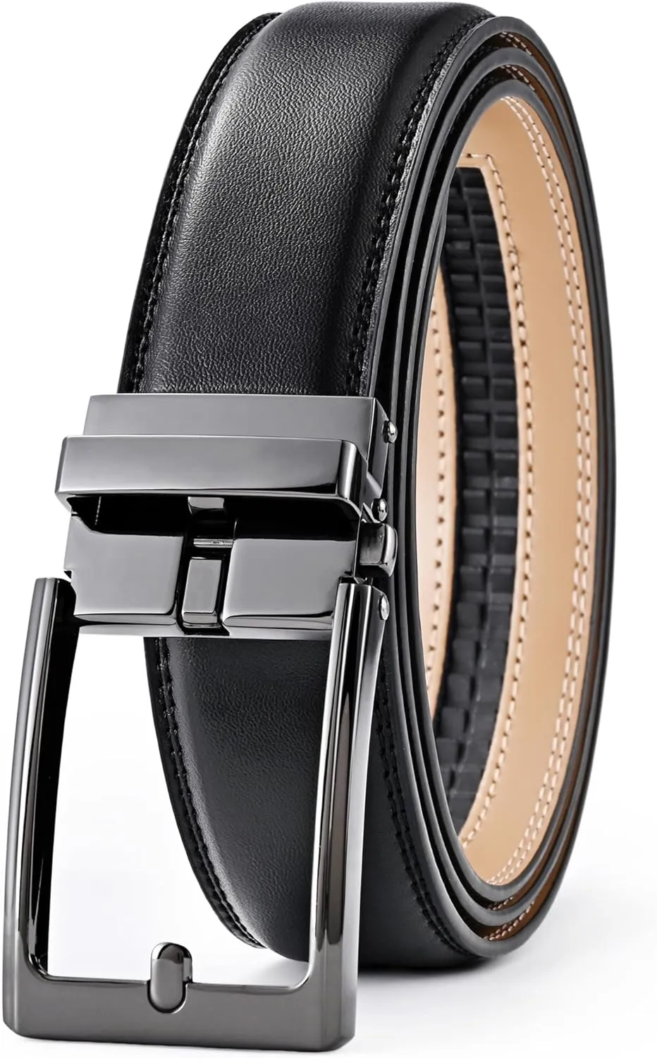 Men's Belt,Ratchet Dress Belt with Automatic Buckle Brown/Black-Trim to Fit-35mm wide
