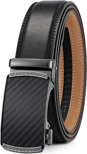 Men's Belt,Ratchet Dress Belt with Automatic Buckle Brown/Black-Trim to Fit-35mm wide