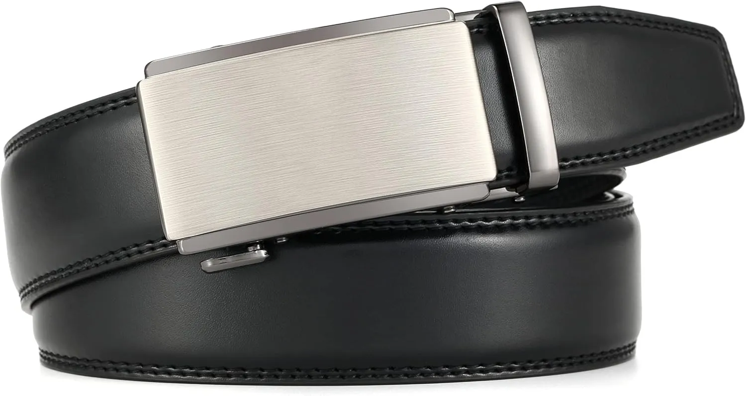 Men's Belt,Ratchet Dress Belt with Automatic Buckle Brown/Black-Trim to Fit-35mm wide