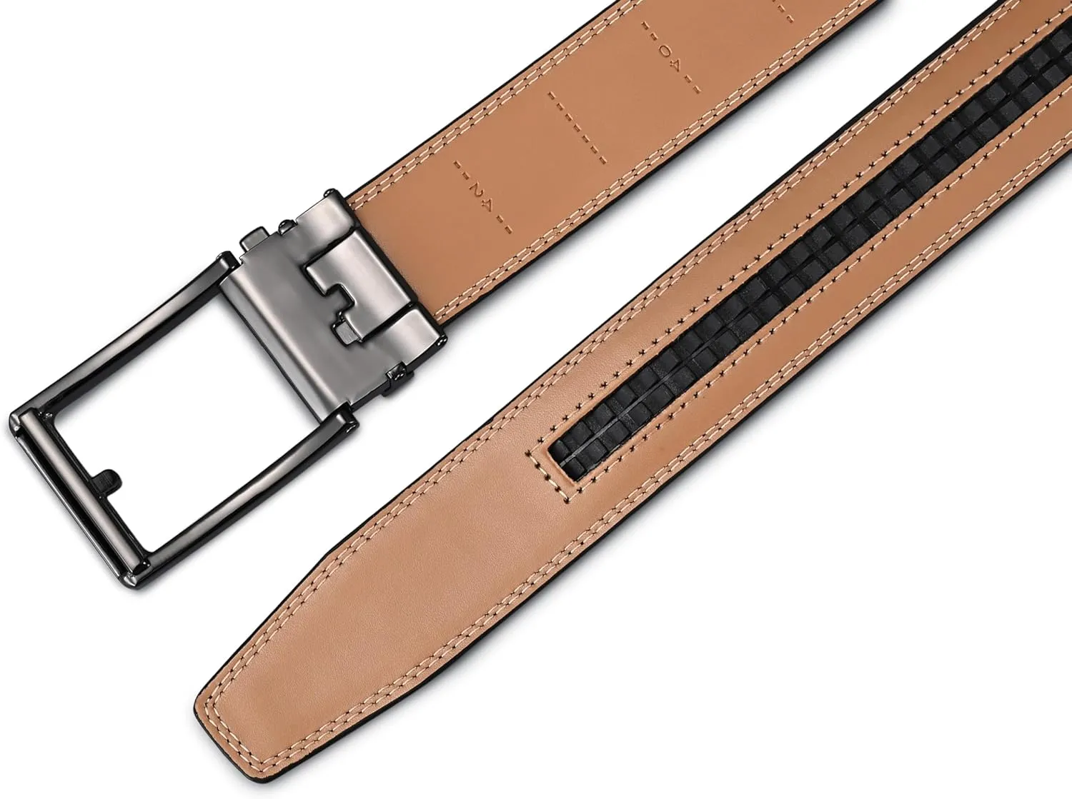 Men's Belt,Ratchet Dress Belt with Automatic Buckle Brown/Black-Trim to Fit-35mm wide