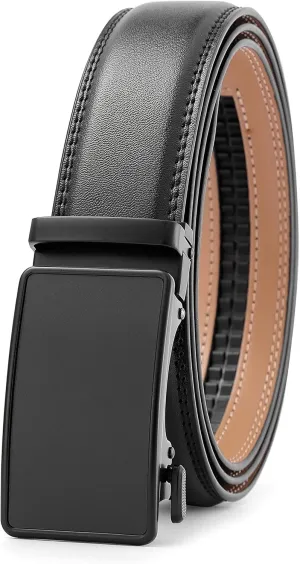 Men's Belt,Ratchet Dress Belt with Automatic Buckle Brown/Black-Trim to Fit-35mm wide