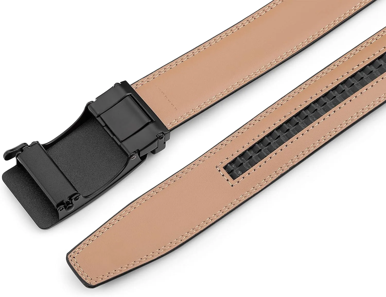 Men's Belt,Ratchet Dress Belt with Automatic Buckle Brown/Black-Trim to Fit-35mm wide
