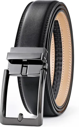 Men's Belt,Ratchet Dress Belt with Automatic Buckle Brown/Black-Trim to Fit-35mm wide