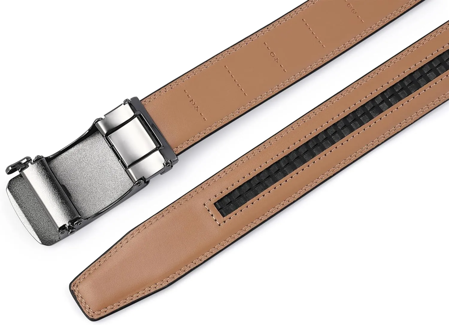 Men's Belt,Ratchet Dress Belt with Automatic Buckle Brown/Black-Trim to Fit-35mm wide
