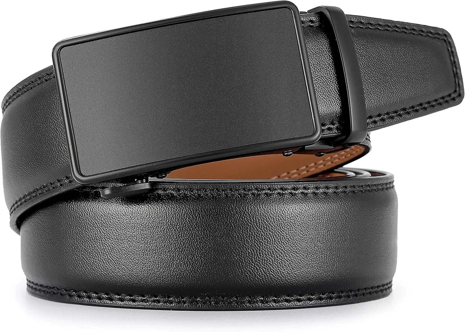 Men's Belt,Ratchet Dress Belt with Automatic Buckle Brown/Black-Trim to Fit-35mm wide