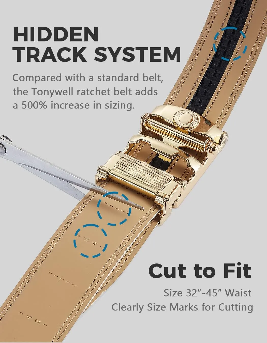 Mens Belts Leather Ratchet, Casual and Dress, Adjustable - Elegant Gift Boxed