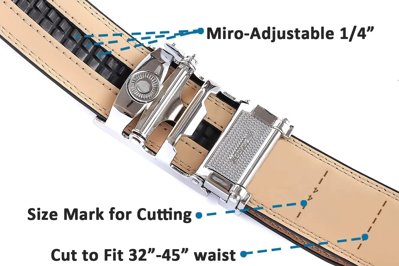 Mens Belts Leather Ratchet, Casual and Dress, Adjustable - Elegant Gift Boxed