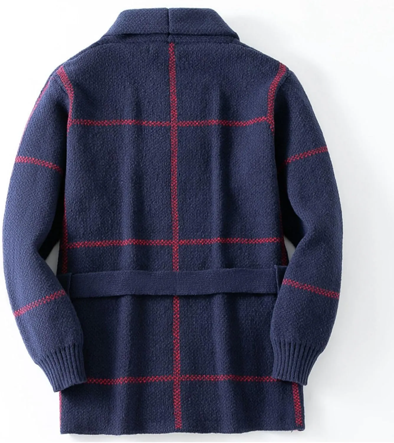 Men's Cardigan Sweaters Fall Lapel Cable Heavy Weight Knitwear Button Down Shawl Collar Outwear With Belts