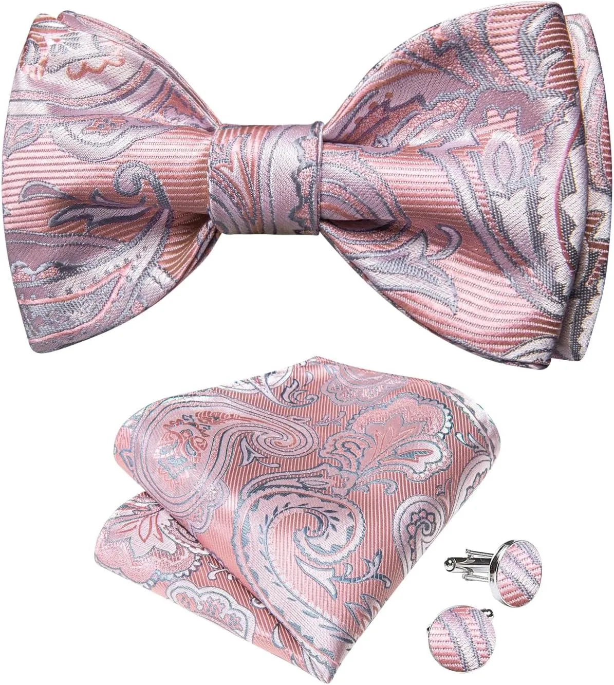 Men's Floral Bow Ties Silk Self-Tie Bowties For Man Fashion Neck Ties Wedding Cufflink Hankychief Accessory