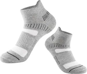 Mens Kids Low Cut Ankle Athletic Socks Anti Slip Half Cushioned Crew Sport Walking Running Arch Support Socks