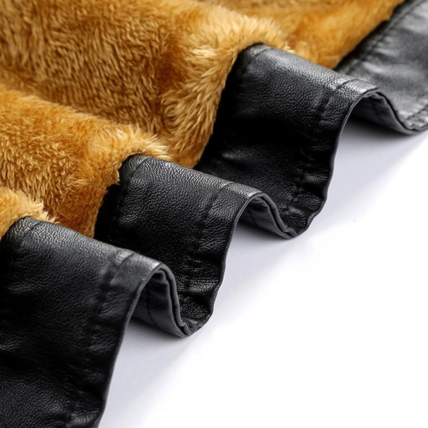 Mens Motorcycle PU Leather Jackets Stand Collar Biker Windbreaker Zip-up Slim Fit Outwear Vintage Leatherwear Coats
