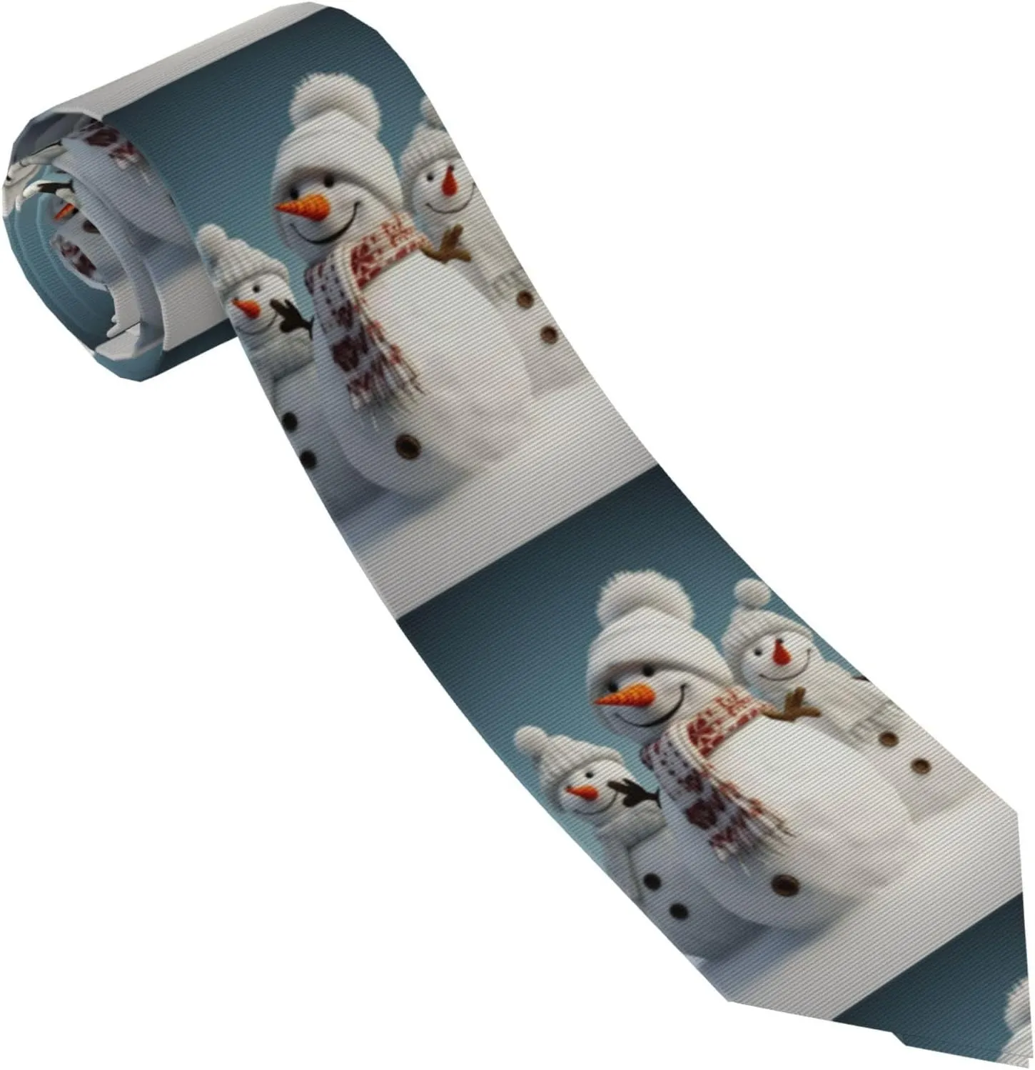 Men's Necktie Classic Silk Tie Business Formal Neck Ties Happy Snowman Skinny Ties for Men