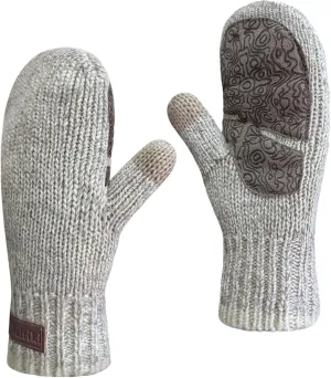Men’s Ragg Wool Mittens Sherpa Lined Cold Weather Touchscreen Knit Mitt Warm for Winter